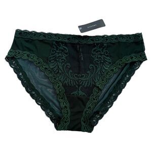 NWT Natori Feathers Lace Panty Women's S or XL Dark Green Underwear Bottom